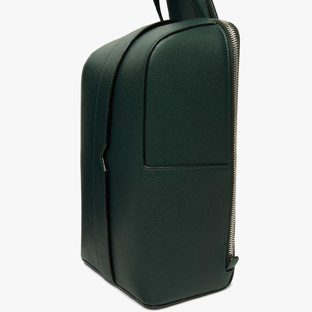 Valextra Zaino monospalla da Uomo in Pelle Verde | Valextra V-Line In Saldo