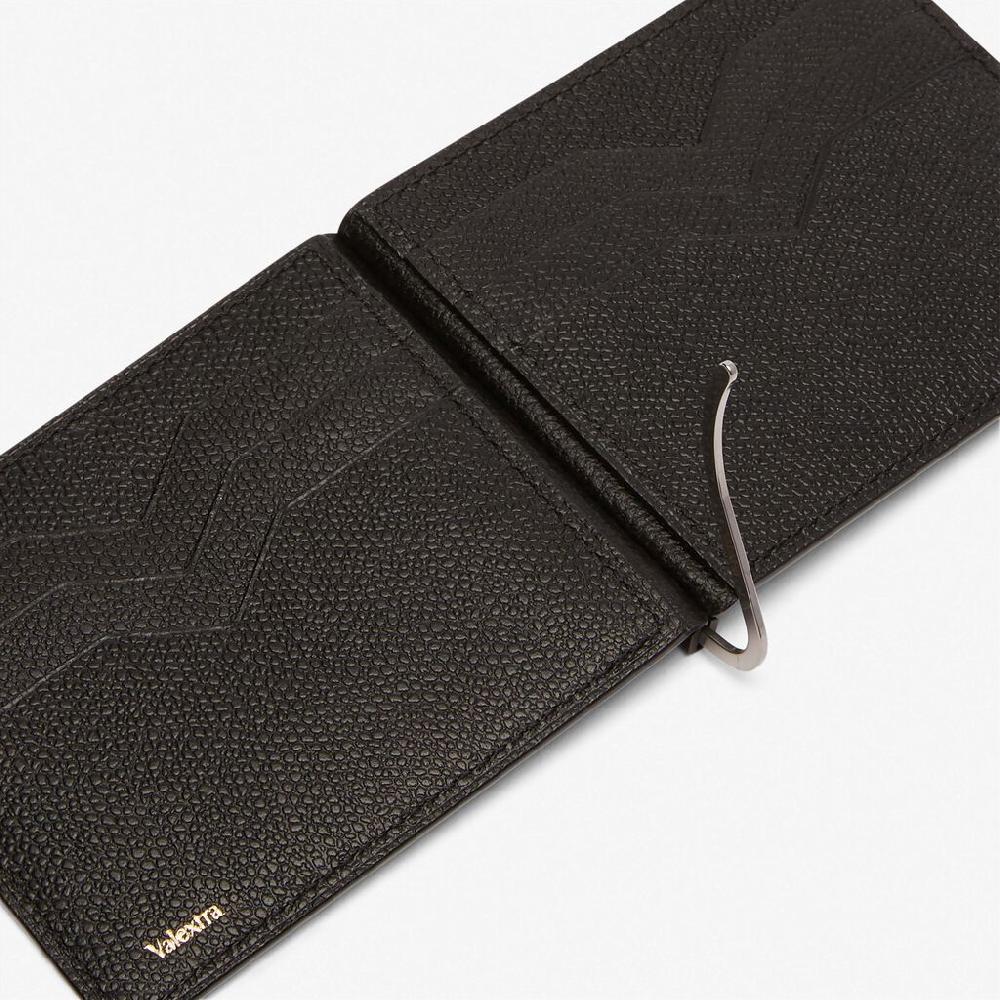 Valextra Portafoglio con fermasoldi in Pelle Nera | Piccola pelletteria Valextra Moda