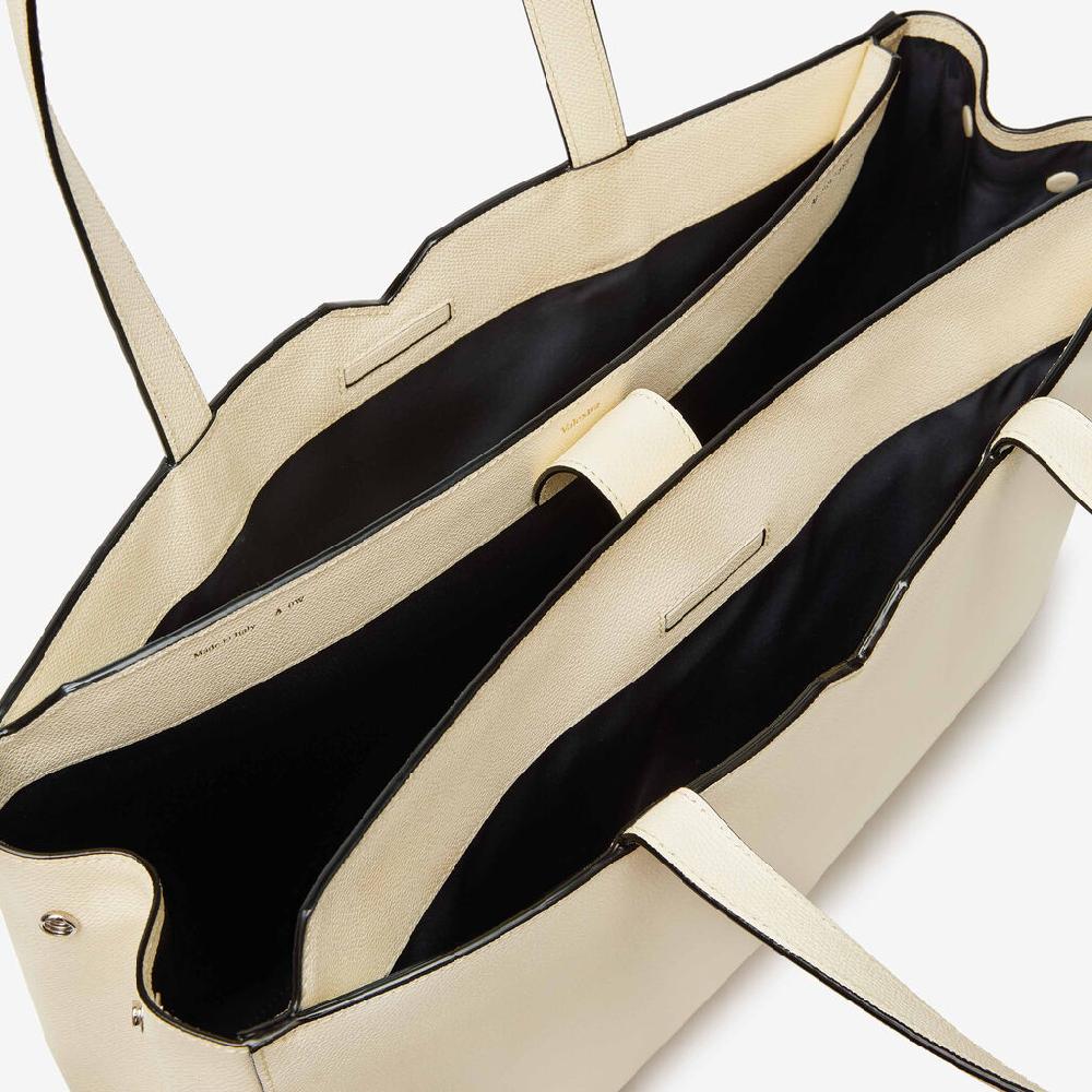 Valextra Shopping bag orizzontale da Uomo in Pelle Bianca | Valextra V-Line Italy