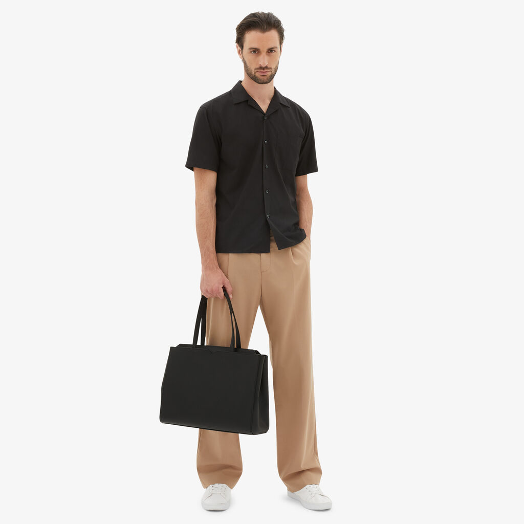 Valextra Shopping bag orizzontale da Uomo in Pelle Nera | Valextra V-Line Italia