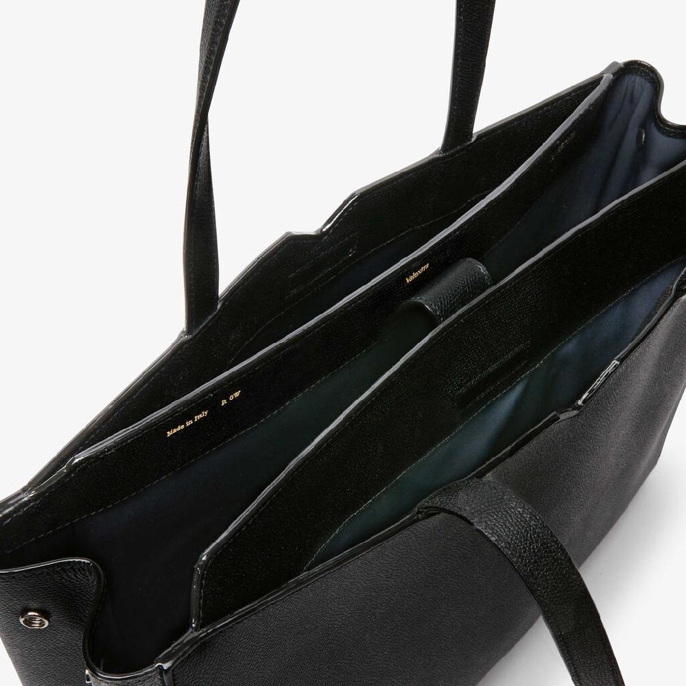 Valextra Shopping bag orizzontale da Uomo in Pelle Nera | Valextra V-Line Italia