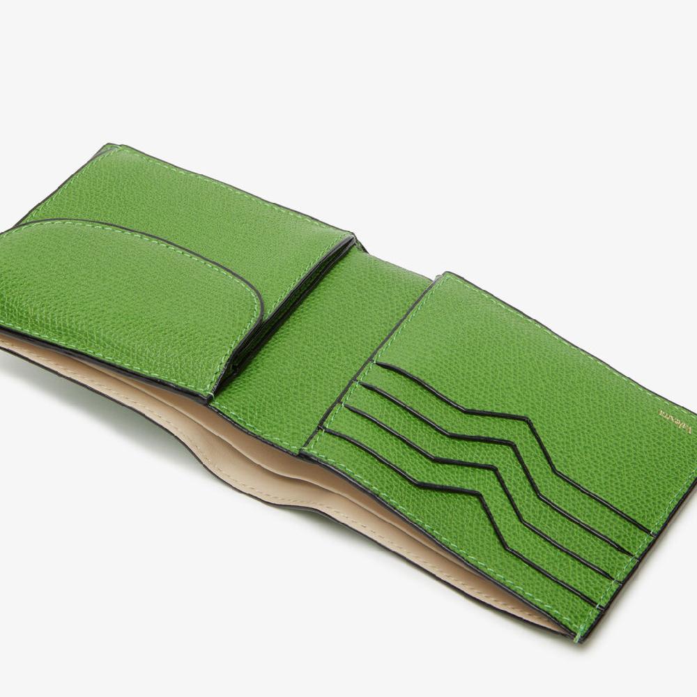 Valextra Portafoglio portamonete da Uomo in Pelle Verde | Valextra Promozione