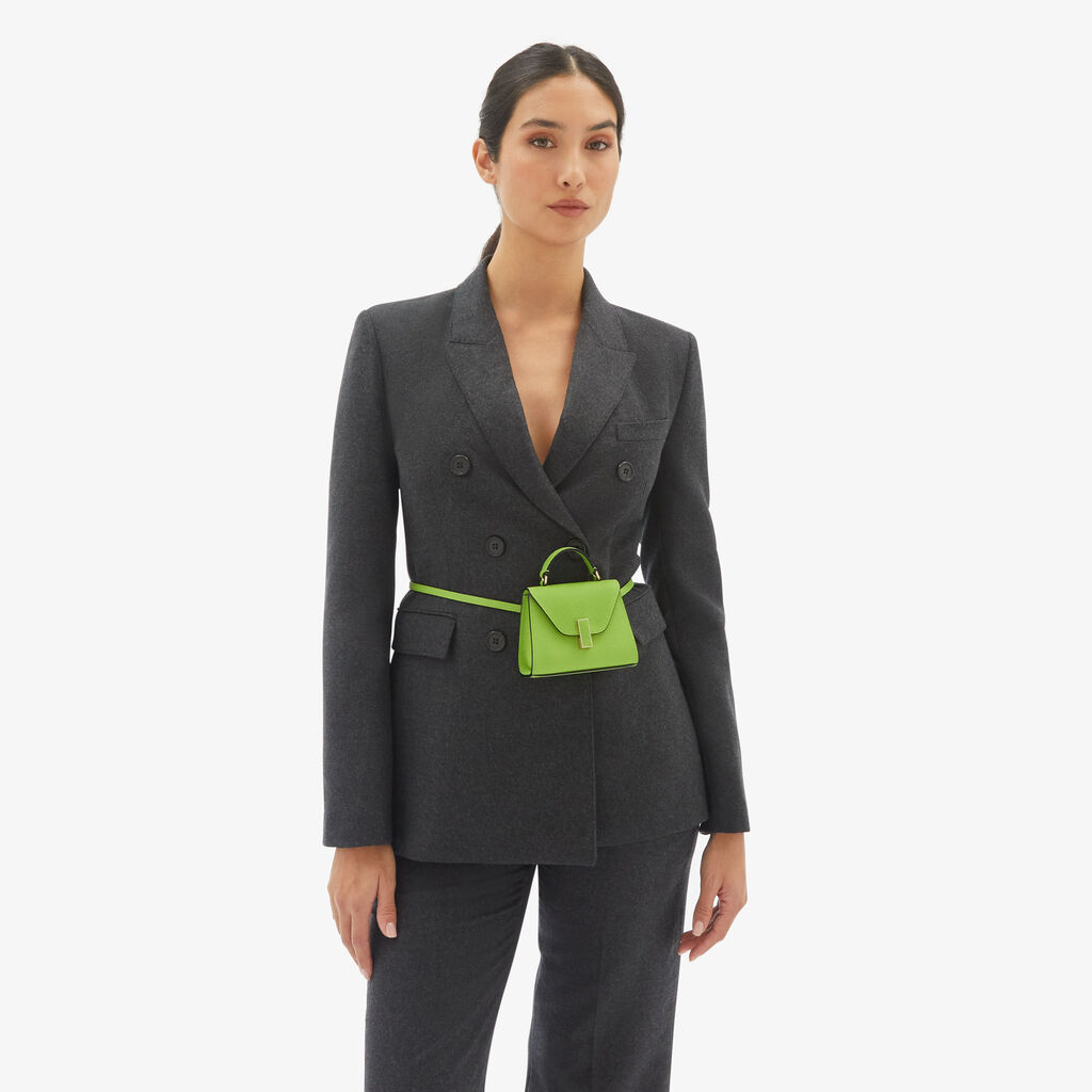 Valextra Borsa Cintura da Donna in Pelle Verde | Valextra Iside Pezzi Unici