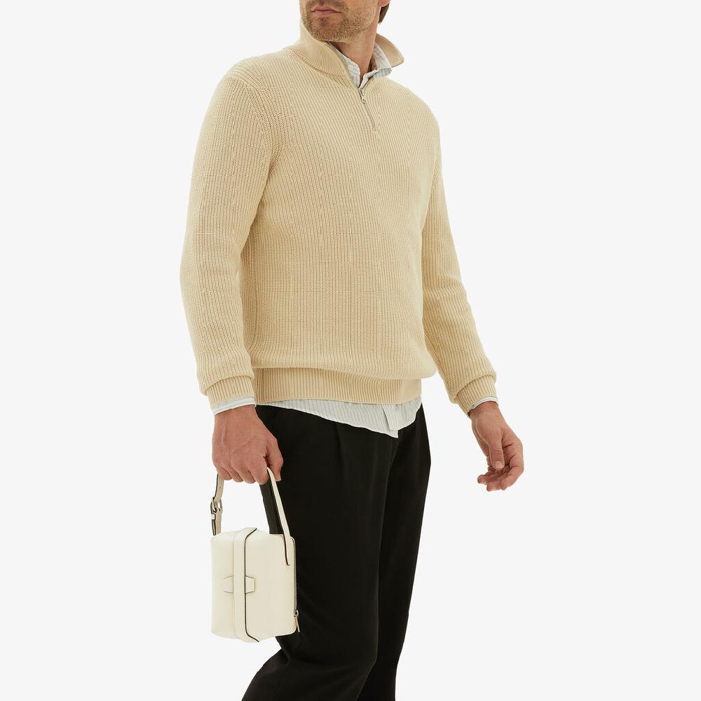 Valextra Borsa a mano Mini in Pelle Bianca | Valextra Tric Trac Soddisfazione Garantita