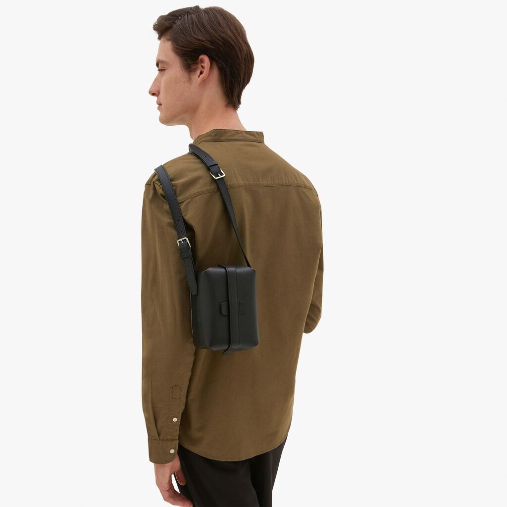 Valextra Borsa a tracolla Mini in Pelle Nera | Valextra Tric Trac Qualità Garantita