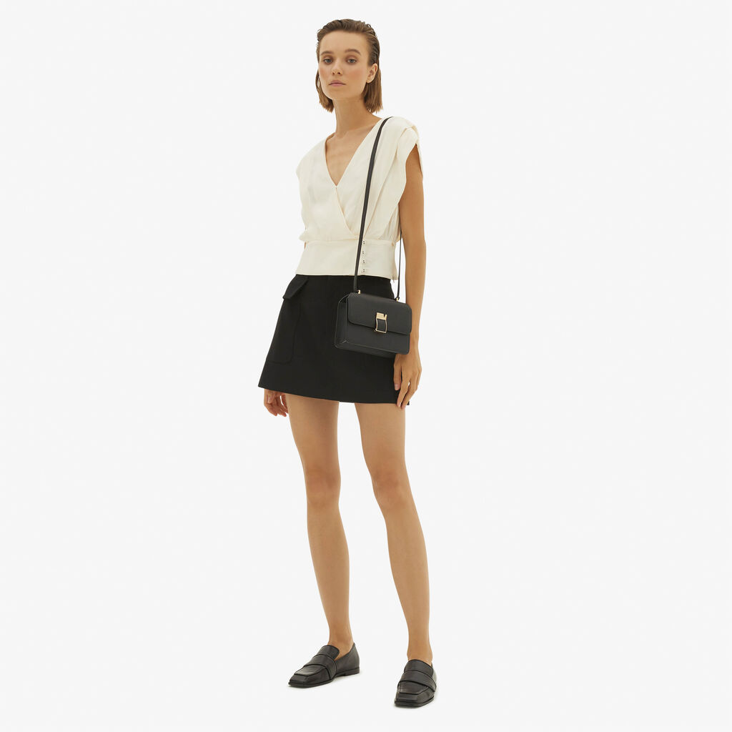Valextra Borsetta a tracolla Mini in Pelle Nera | Valextra NoLo Promozione Limitata