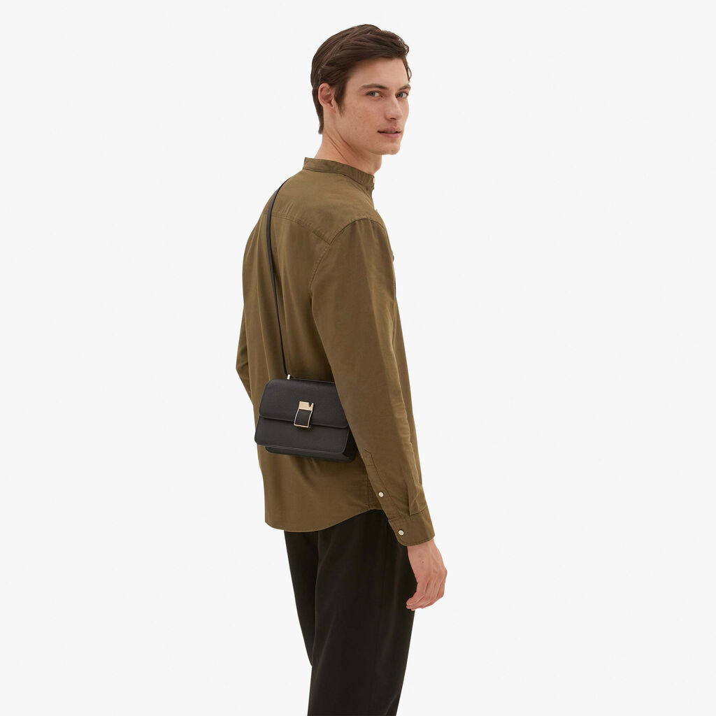 Valextra Borsetta a tracolla Mini in Pelle Nera | Valextra NoLo Promozione Limitata