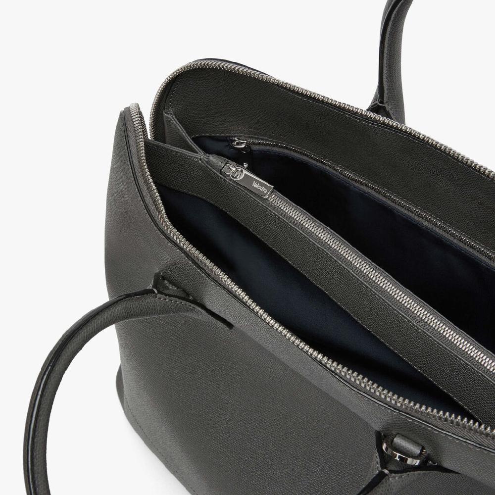 Valextra Tote bag con tracolla in Pelle Grigia | Valextra My Logo Novità