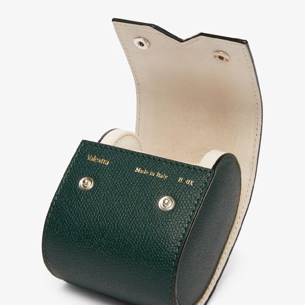 Valextra Porta orologio singolo di Lusso in Pelle Verde | Valextra V-Line Presa