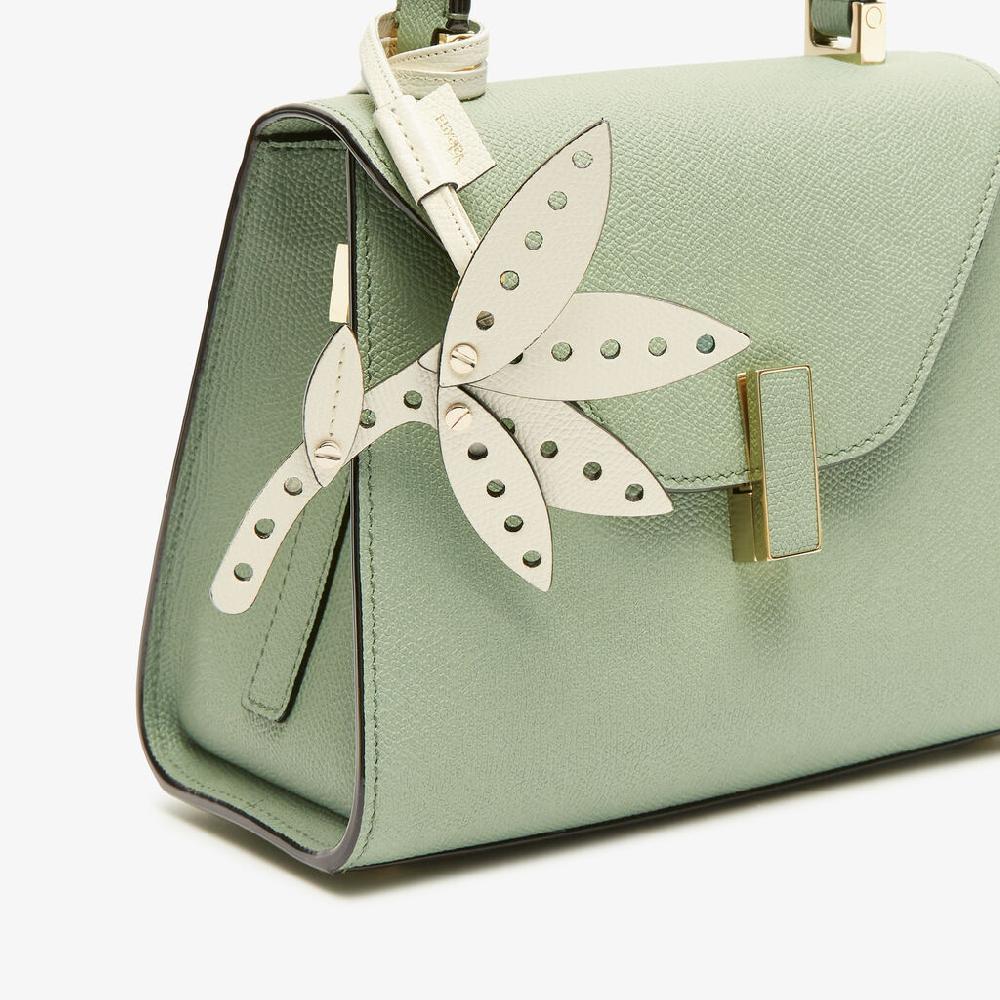 Valextra Charm Engineering Beauty Fiore | Pelle di vitello Millepunte | Bianco Pergamena | Valextra Economico