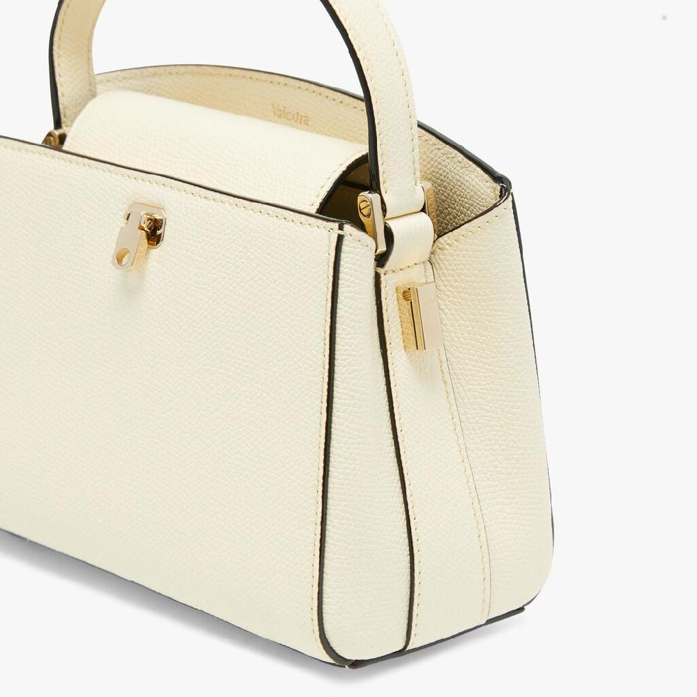 Valextra Borsa a mano Micro in Pelle Bianca | Valextra Brera Online