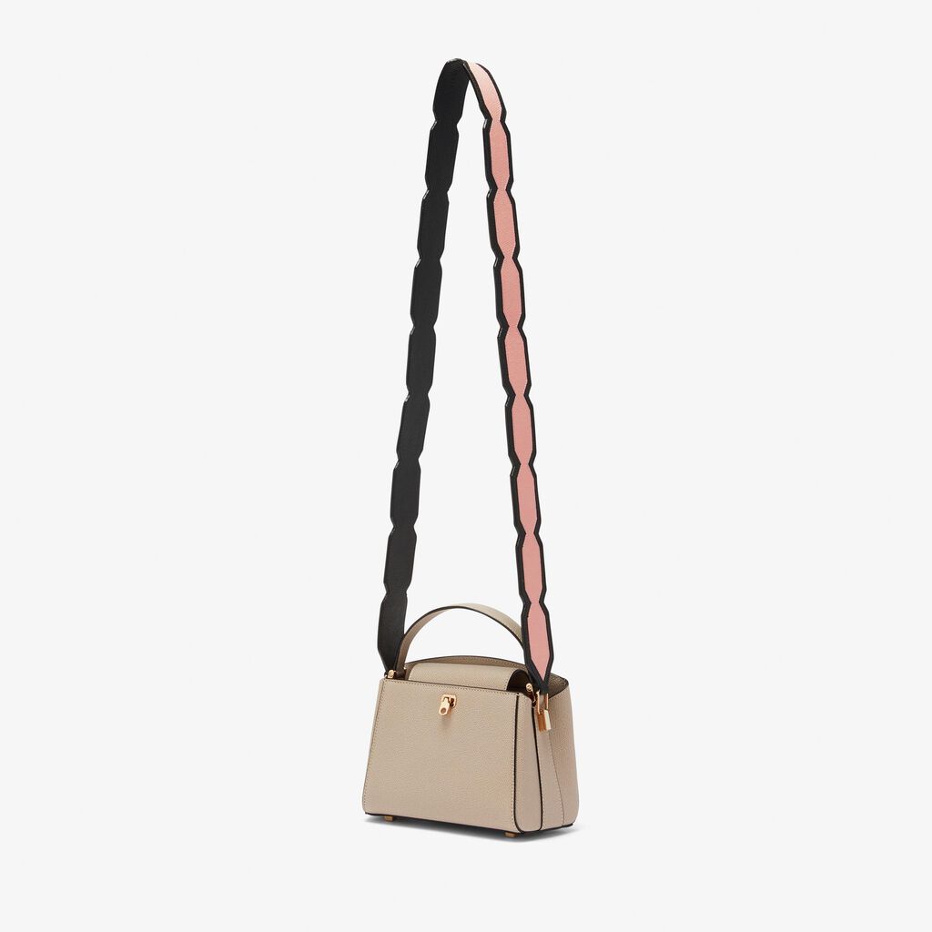 Valextra Tracolla per borsa a mano in Pelle Rosa e Nera | Valextra Outlet