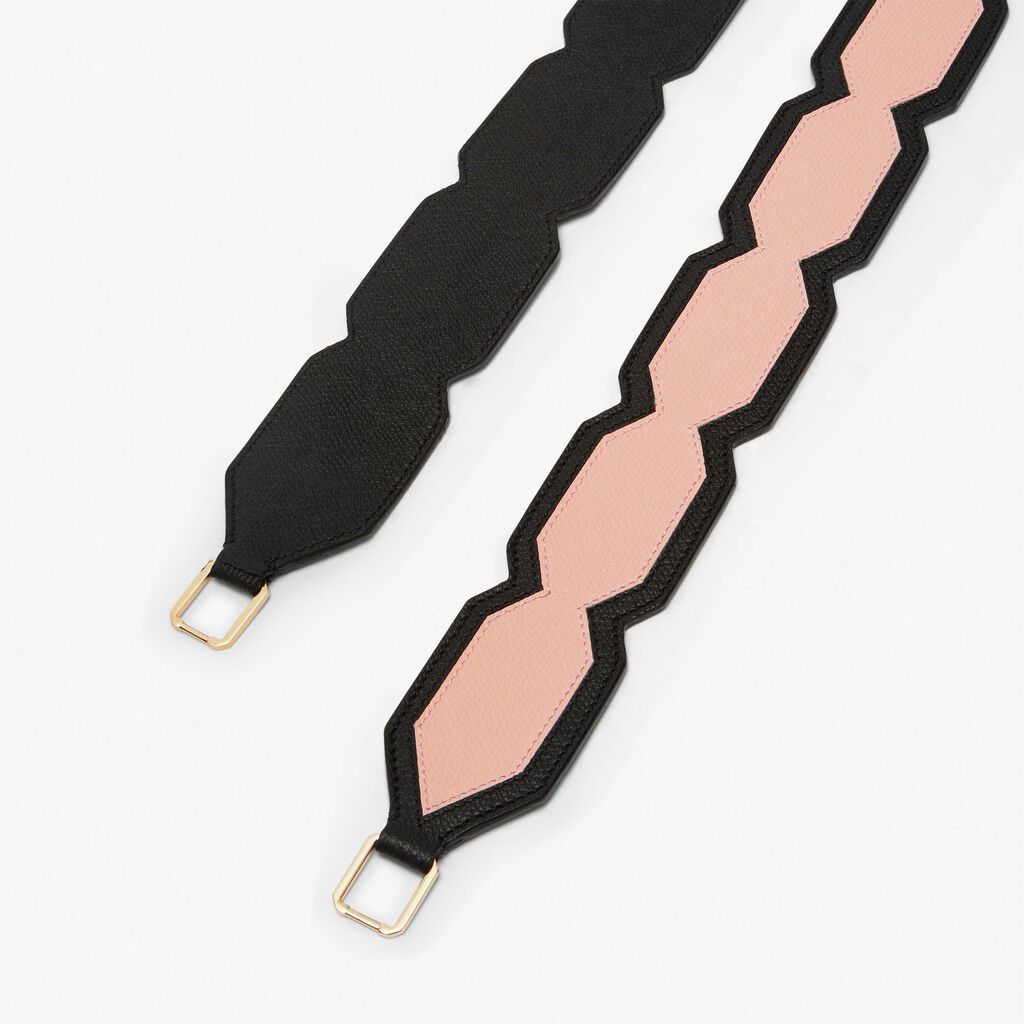 Valextra Tracolla per borsa a mano in Pelle Rosa e Nera | Valextra Outlet
