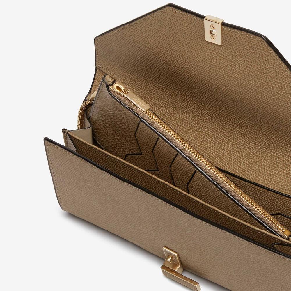 Valextra Portafoglio Iside continental | Pelle di vitello Millepunte | Marrone Tortora | Valextra Negozio