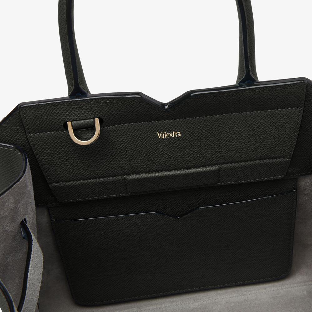 Valextra Borsetta a mano da Donna in Pelle Nera di Lusso | Valextra Moda