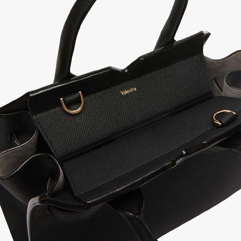 Valextra Borsetta a mano da Donna in Pelle Nera di Lusso | Valextra Moda