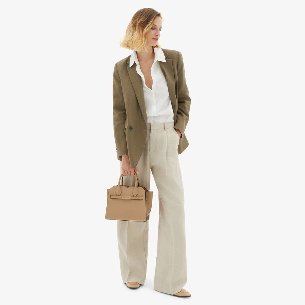 Valextra Borsa a mano da Donna in Pelle Beige di Lusso | Valextra 2025
