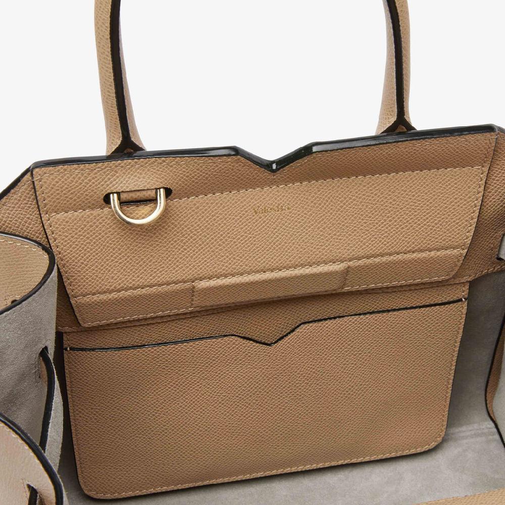 Valextra Borsa a mano da Donna in Pelle Beige di Lusso | Valextra 2025