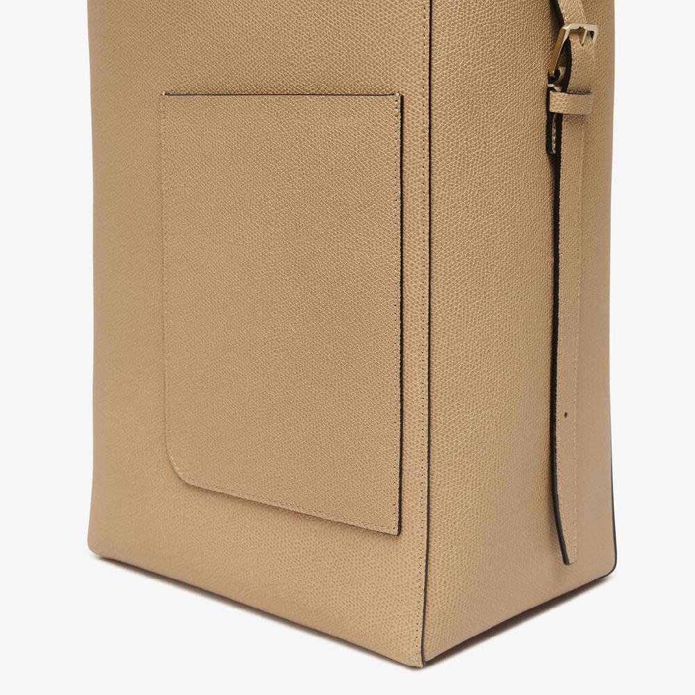 Valextra Borsa a secchiello da Donna in Pelle Beige | Valextra Soft In Linea