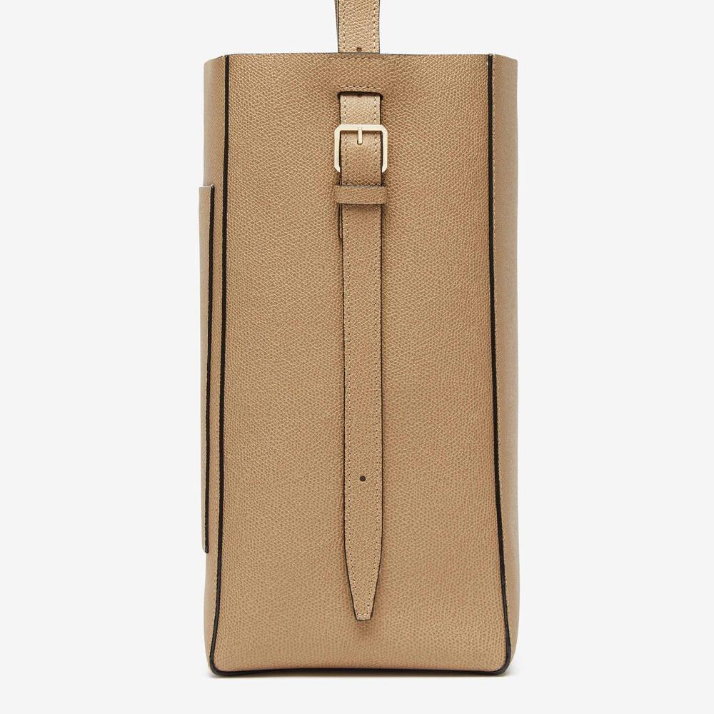Valextra Borsa a secchiello da Donna in Pelle Beige | Valextra Soft In Linea