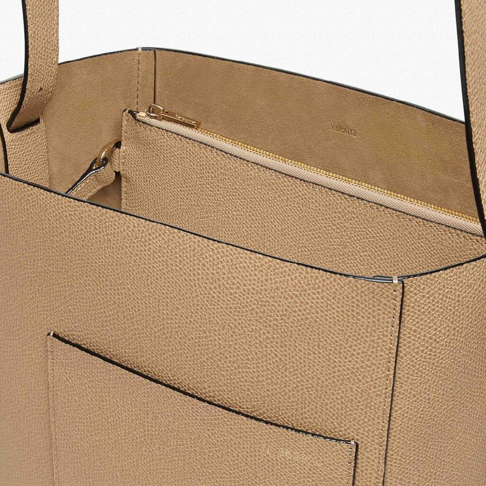 Valextra Borsa a secchiello da Donna in Pelle Beige | Valextra Soft In Linea