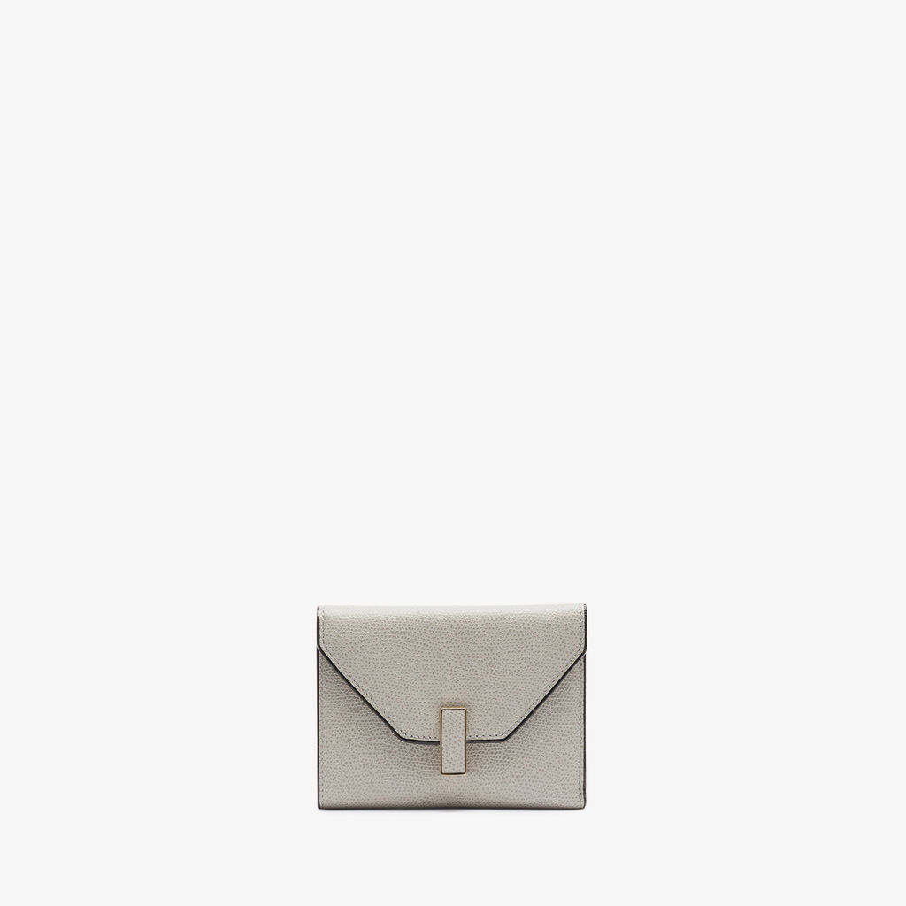 Valextra Portafoglio Iside Trifold | Pelle di vitello Millepunte | Grigio Cenere | Valextra Promozione Limitata