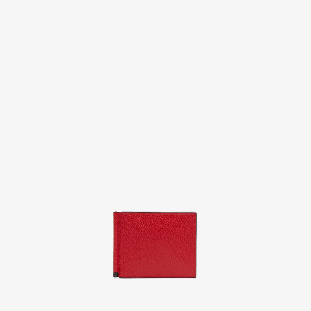 Valextra Portafoglio con fermasoldi in Pelle Rossa | Valextra Shopping Online
