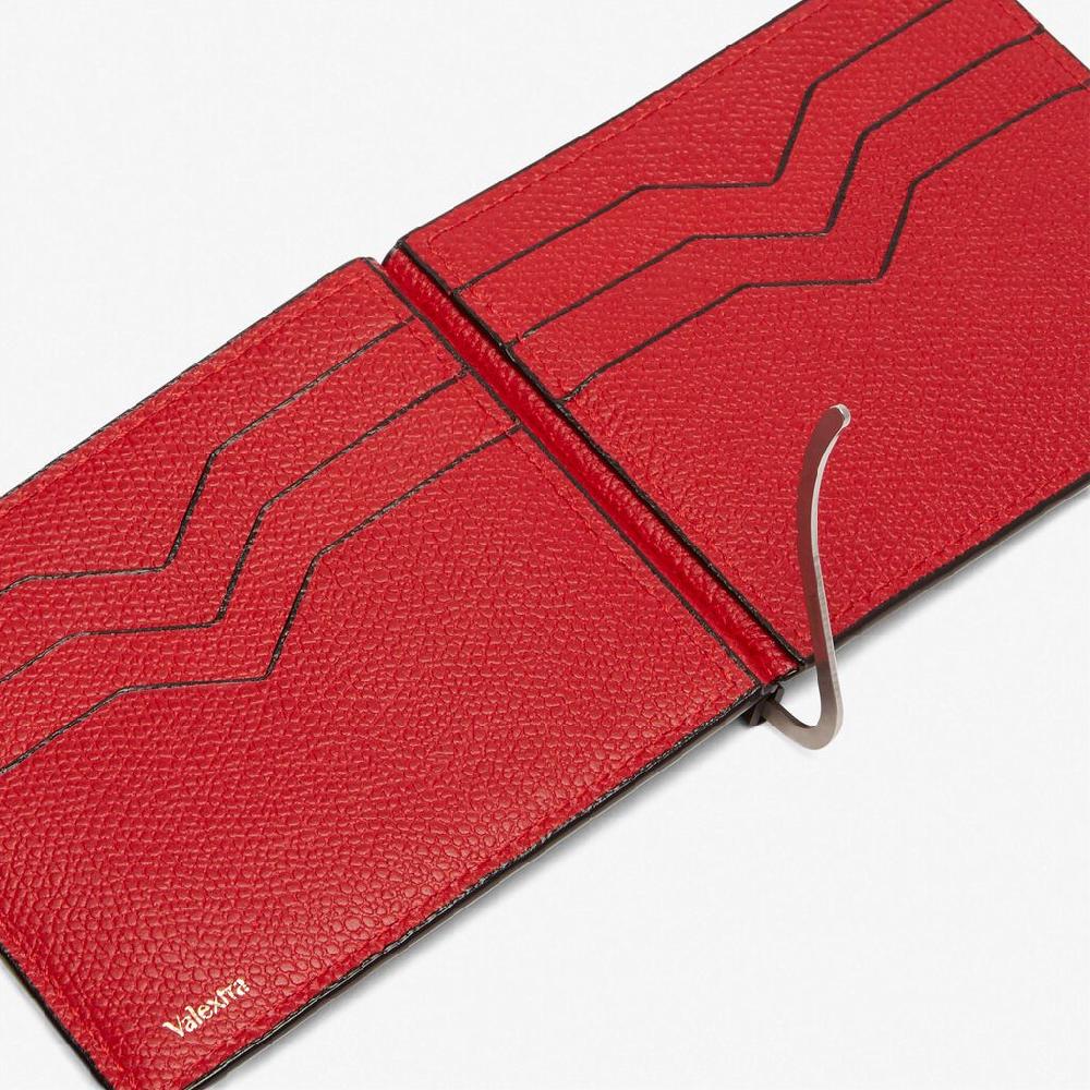 Valextra Portafoglio con fermasoldi in Pelle Rossa | Valextra Shopping Online