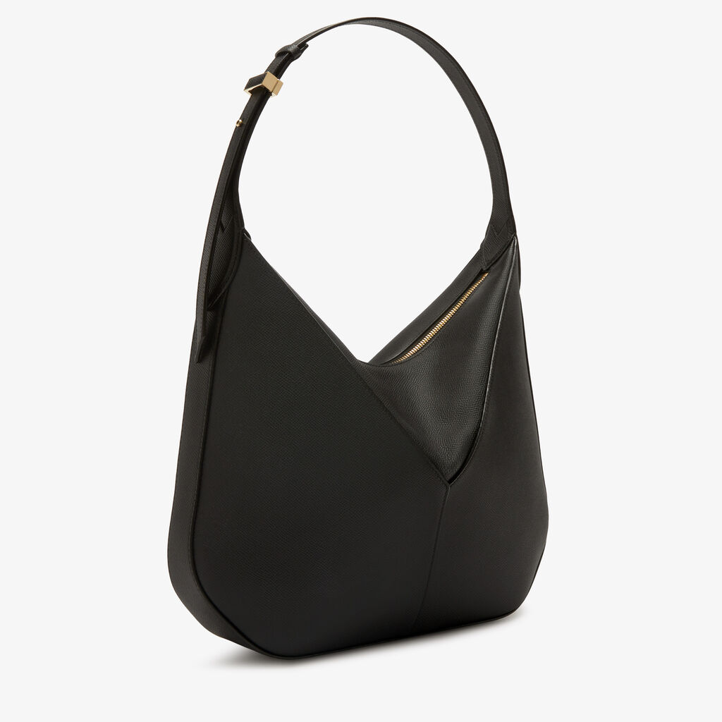 Valextra Borsa a tracolla hobo da Donna in Pelle Nera | Valextra Vivi Novità