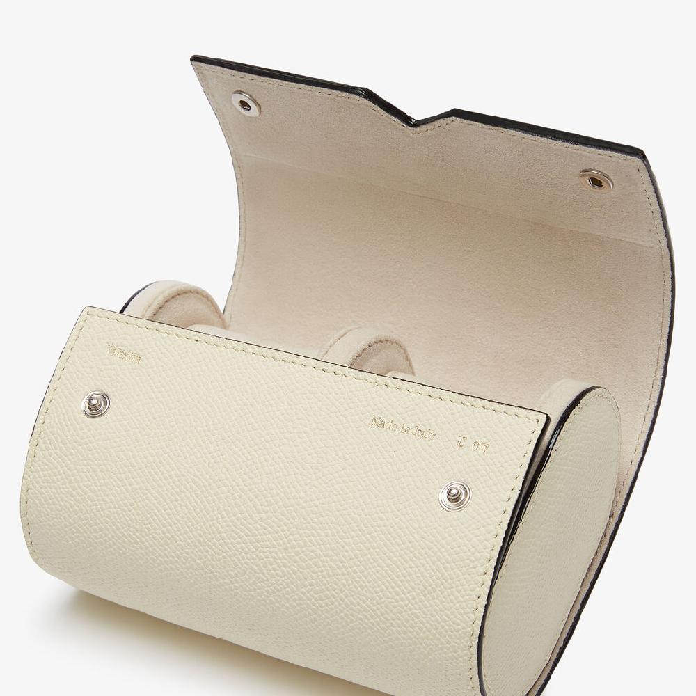 Valextra Porta orologio doppio da Donna in Pelle Bianca | Valextra V-Line Online