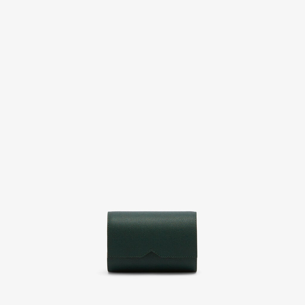 Valextra Porta orologio doppio di Lusso in Pelle Verde | Valextra V-Line Outlet