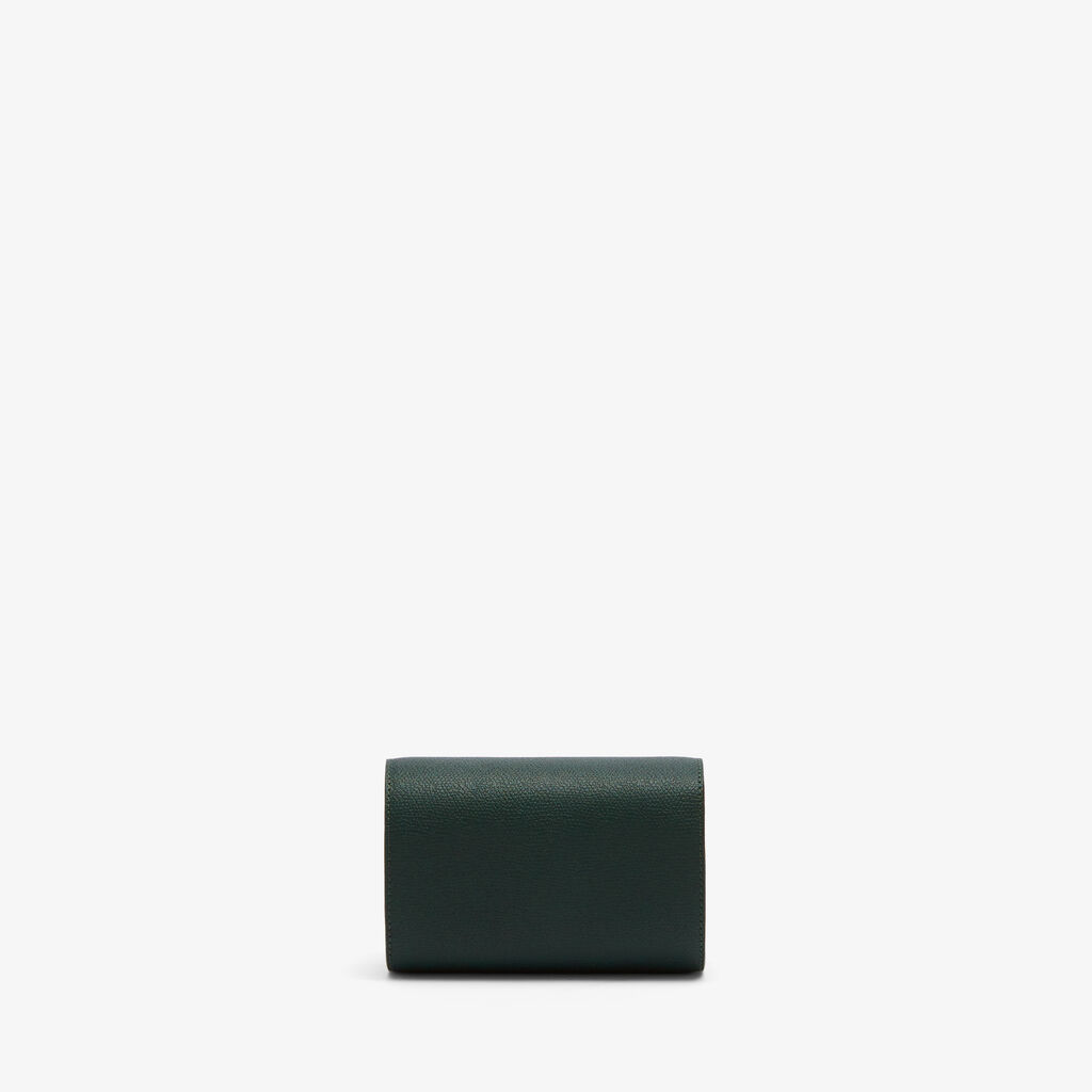 Valextra Porta orologio doppio di Lusso in Pelle Verde | Valextra V-Line Outlet