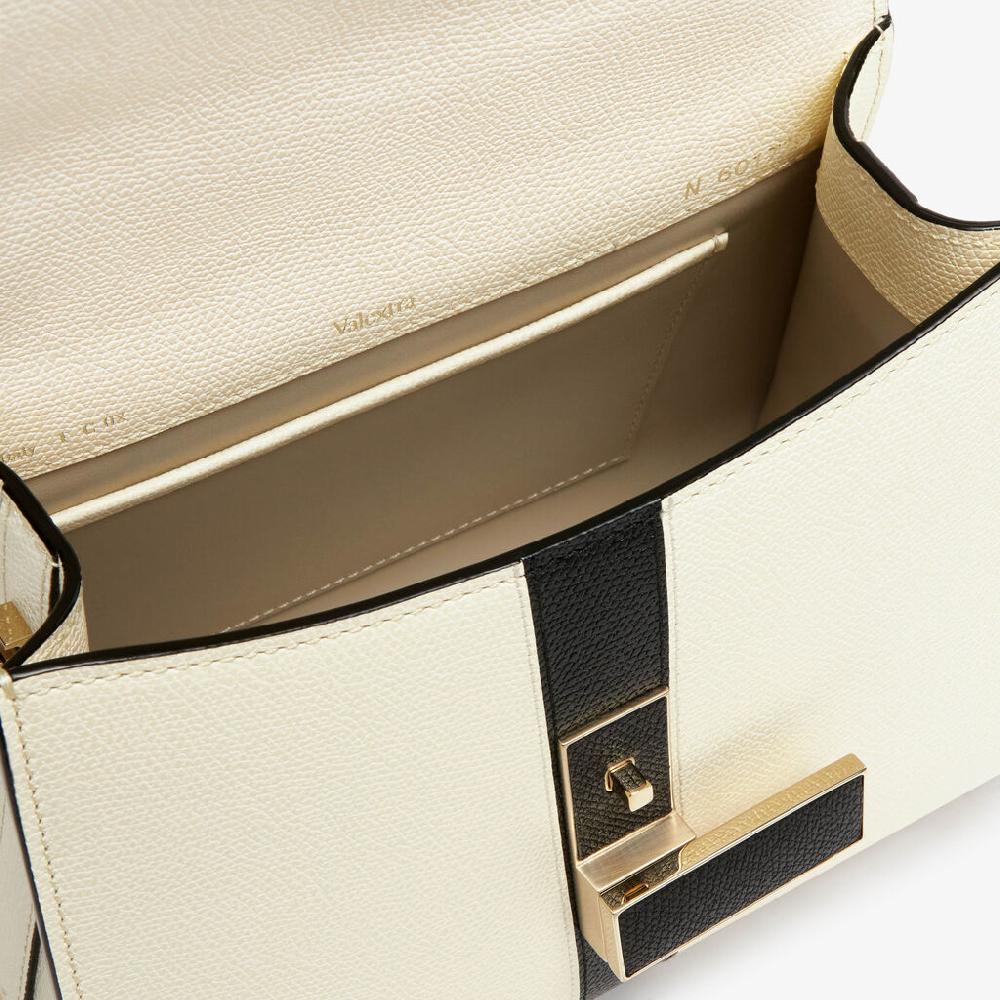 Valextra Borsa a mano Donna Lusso Pelle Bianca e Nera | Valextra Iside In Vendita