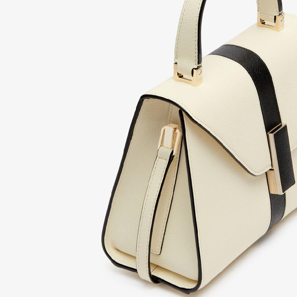 Valextra Borsa a mano Donna Lusso Pelle Bianca e Nera | Valextra Iside In Vendita