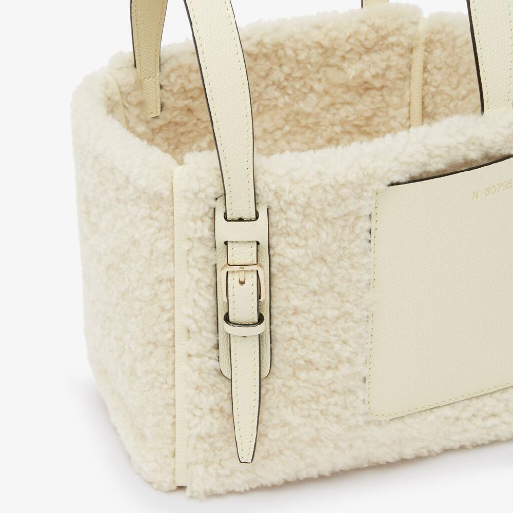 Valextra BORSA SECCHIELLO MINI CON TRACOLLA MONTONE/VITELLO VS ORO CHIARO Saldi Di Fabbrica