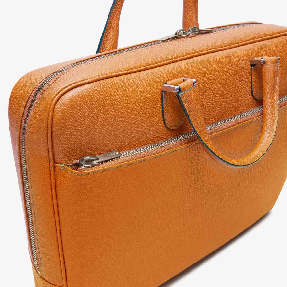 Valextra Cartella da Uomo in Pelle rigida Marrone | Valextra Avietta Moda