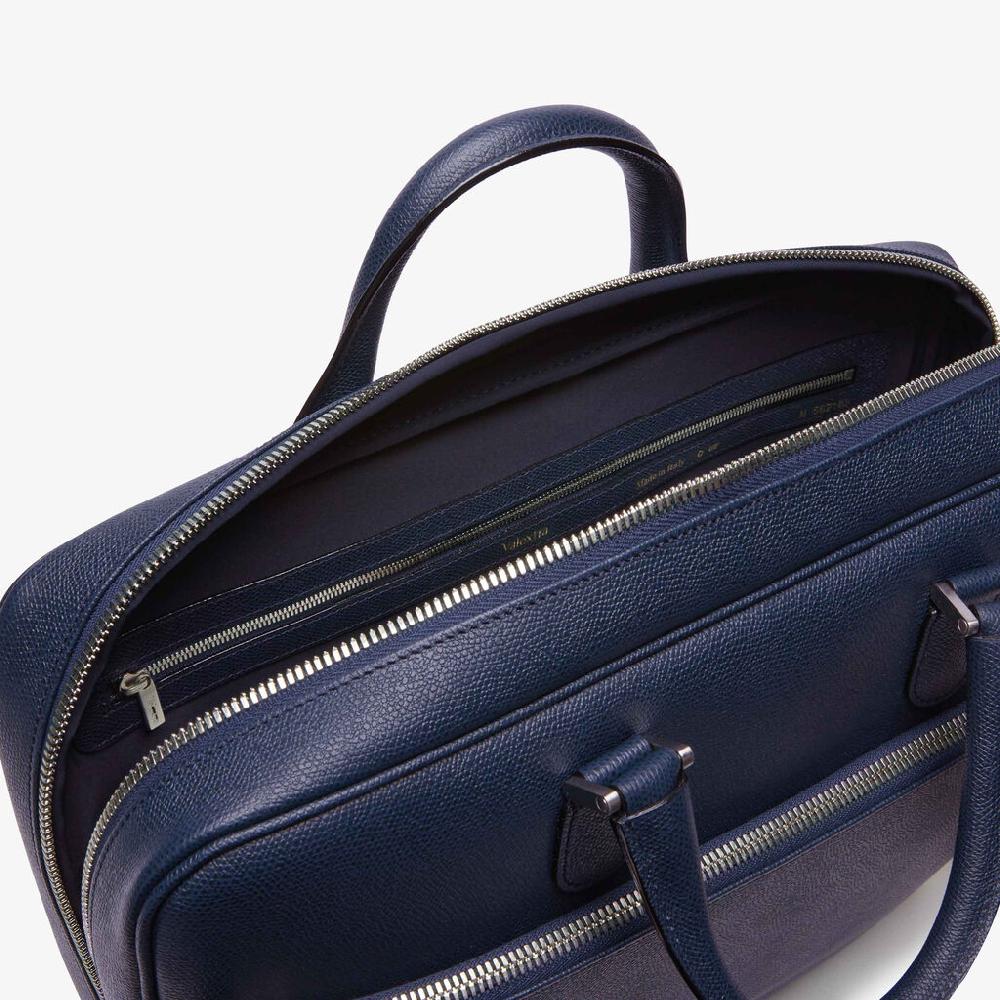 Valextra Borsa business Media in Pelle Blu | Valextra Avietta Spedizione gratuita