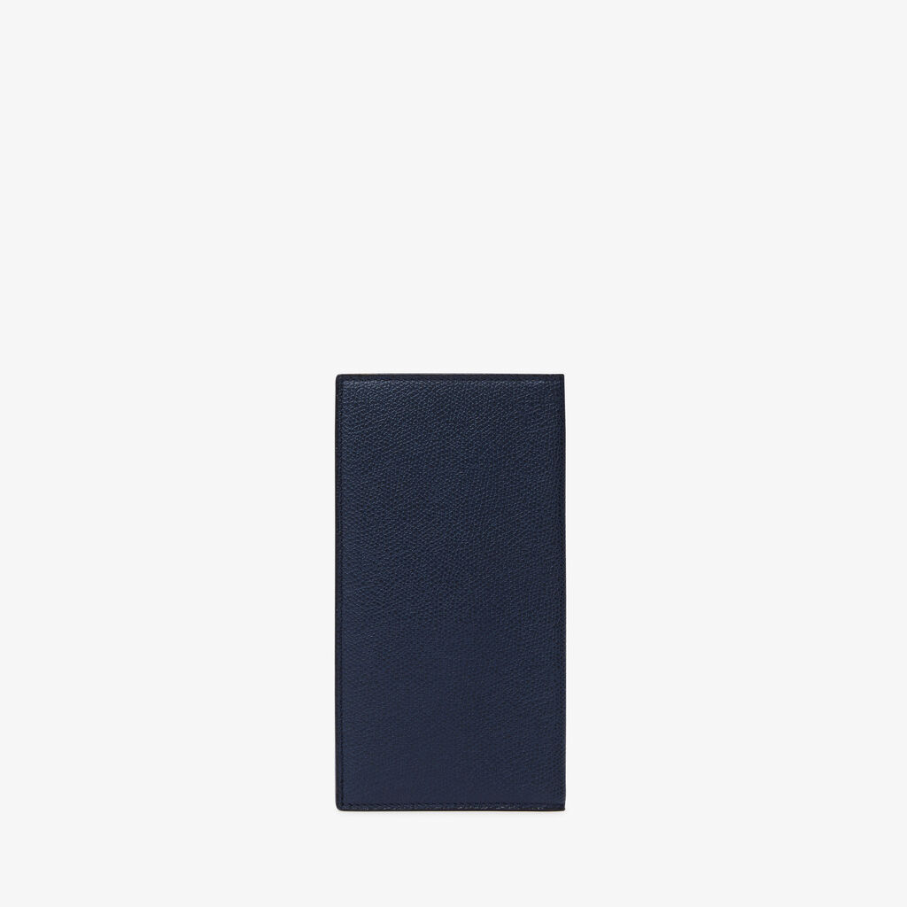 Valextra Portafoglio verticale bifold di Lusso in Pelle Blu | Valextra Negozio online di fabbrica