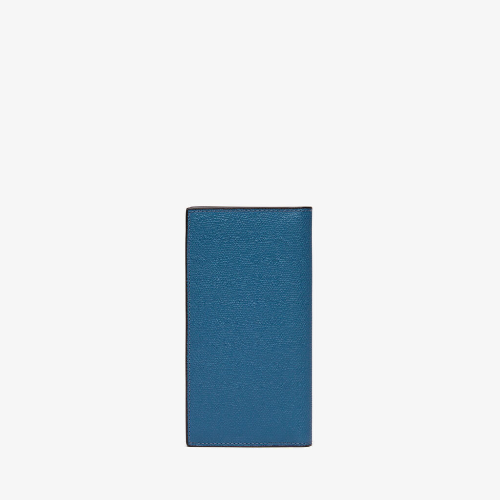 Valextra Portafoglio verticale bifold in Pelle Blu Cobalto | Valextra Offerta speciale