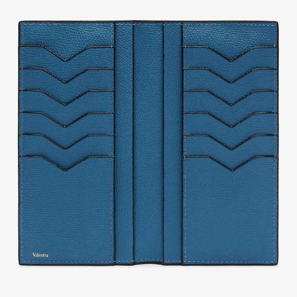 Valextra Portafoglio verticale bifold in Pelle Blu Cobalto | Valextra Offerta speciale
