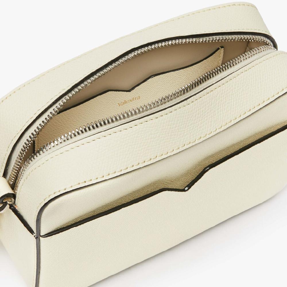 Valextra Borsa a tracolla da Uomo di Lusso in Pelle Bianca | Valextra V-Line Grande vendita