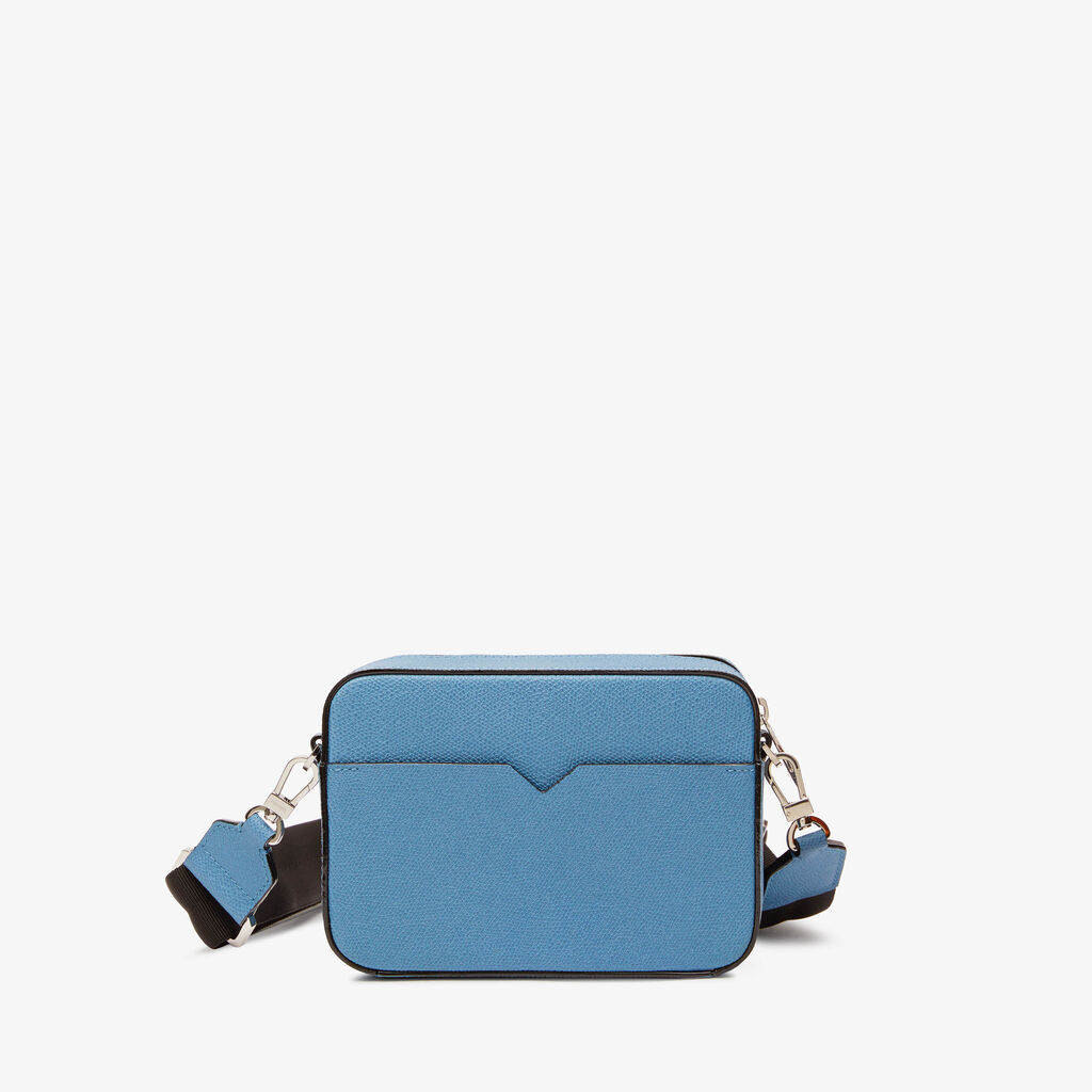 Valextra Borsa a tracolla Uomo di Lusso in Pelle Azzurra | Valextra V-Line Flash Sale