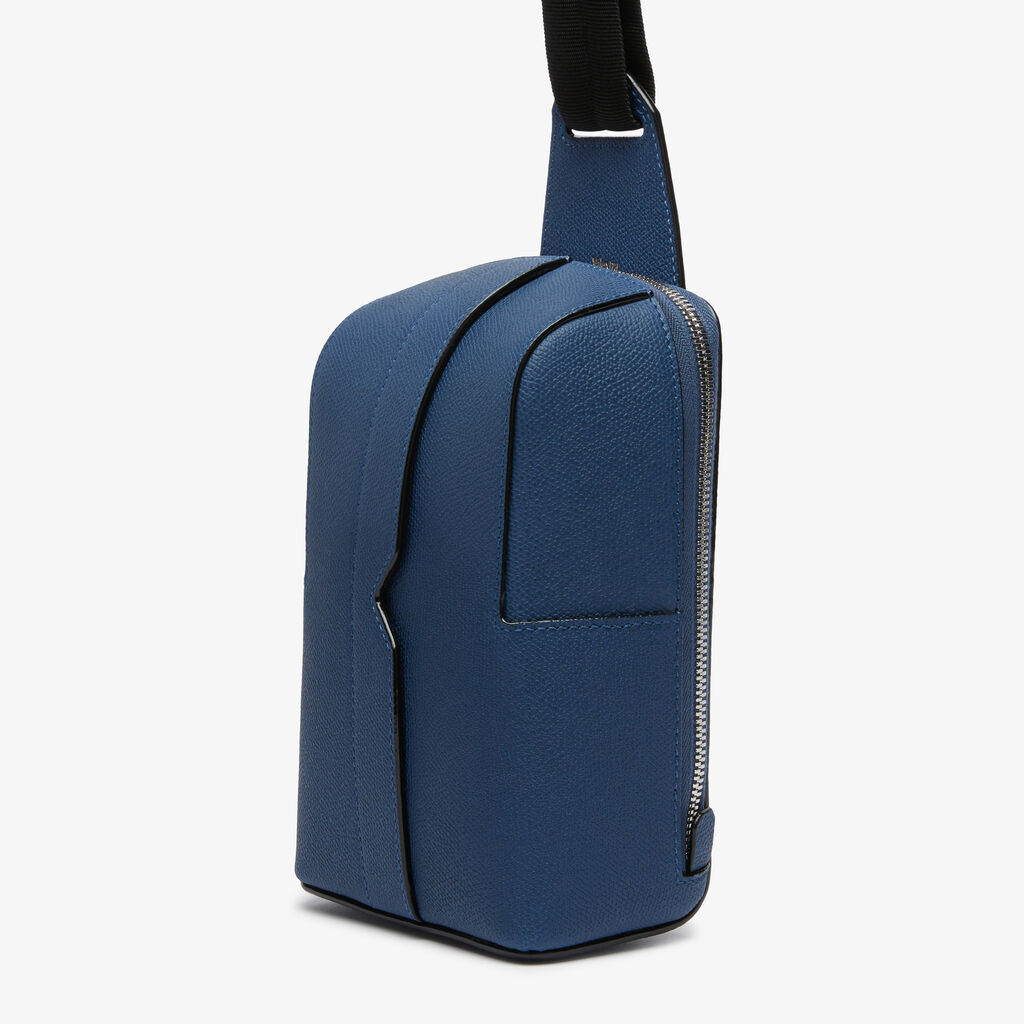 Valextra Zaino monospalla Uomo in Pelle Blu Zaffiro | Valextra V-Line Fornitura limitata