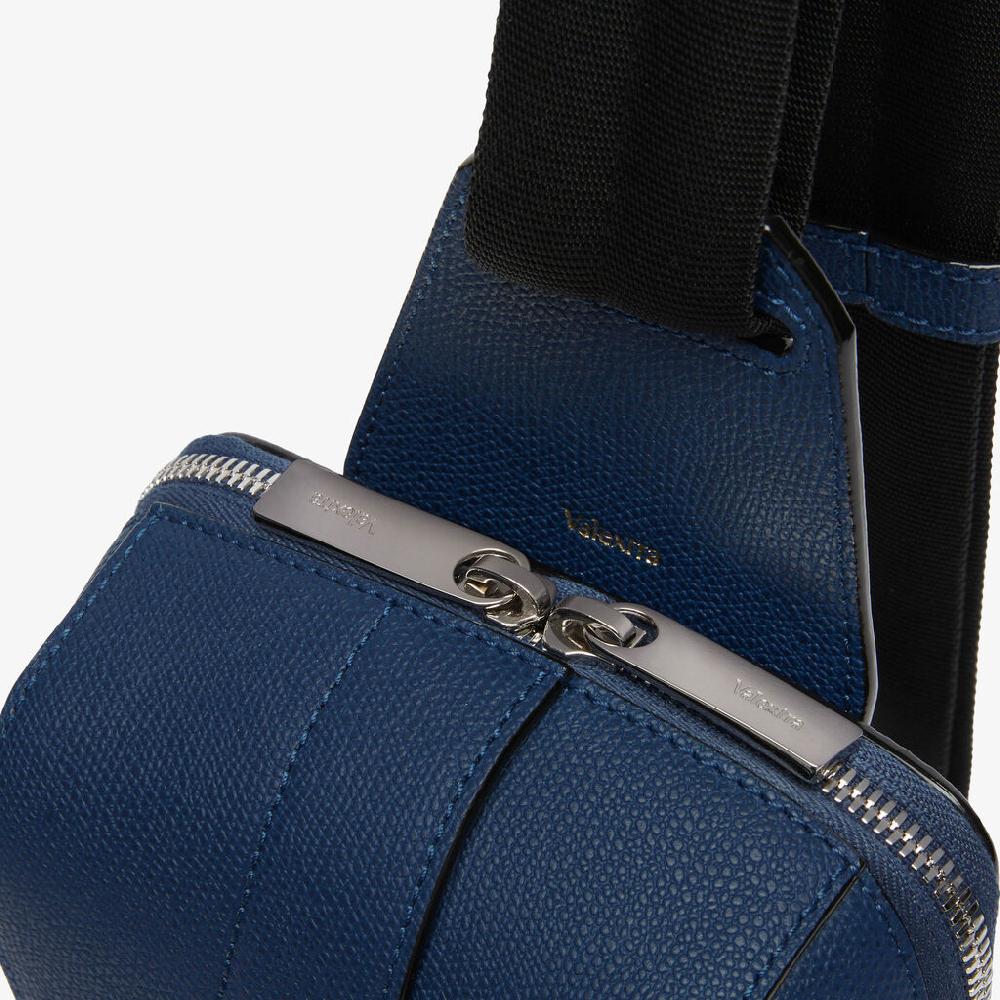 Valextra Zaino monospalla Uomo in Pelle Blu Zaffiro | Valextra V-Line Fornitura limitata