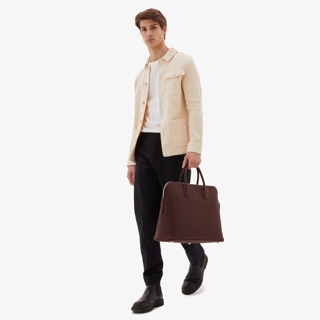 Valextra Tote bag da Uomo in Pelle Marrone | Valextra My Logo Offerta esclusiva
