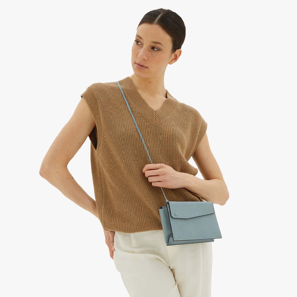 Valextra Borsetta piccola Mini in Pelle Blu | Valextra Pocket Offerta natalizia