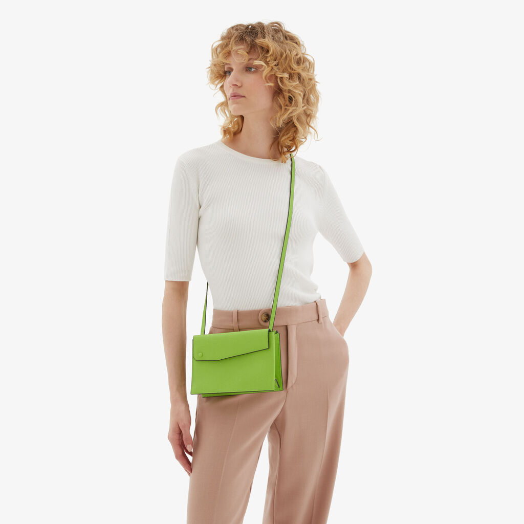 Valextra Borsa a tracolla da Donna in Pelle Verde | Valextra Pocket Offerta Pasqua