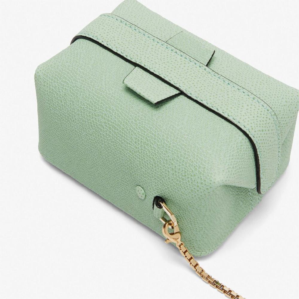 Valextra Borsa a tracolla Nano in Pelle Verde Acqua | Valextra Tric Trac Offerta San Valentino