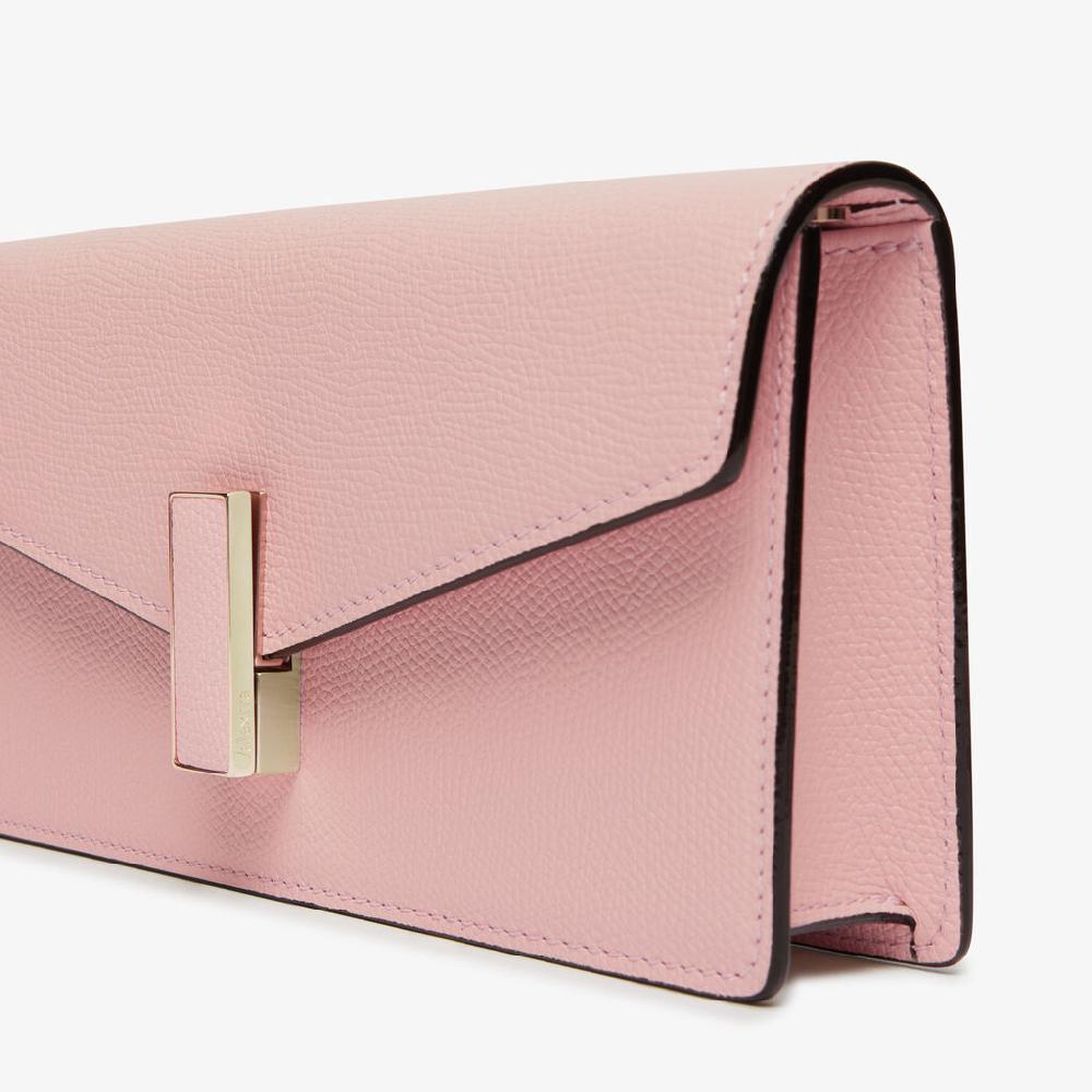 Valextra Borsetta clutch compatta in Pelle Rosa | Valextra Iside Smaltimento dello stoccaggio