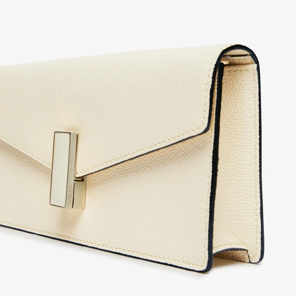 Valextra Pochette in Pelle Bianca con tracolla | Valextra Iside Vendita calda